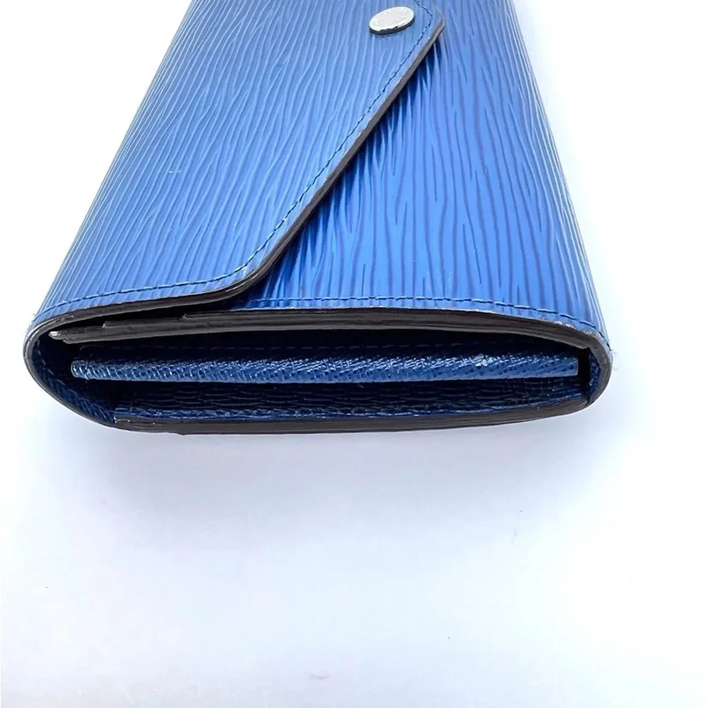 LOUIS VUITTON Epi Leather Sarah Wallet Blue Continental Flap